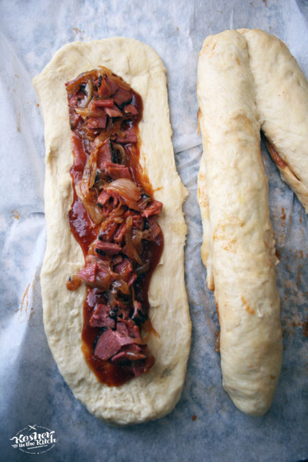 BBQ Pastrami Stuffed Challah - Kosher In The Kitch!