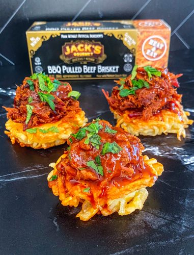 BBQ Pulled Beef Latke Sliders - Kosher In The Kitch!