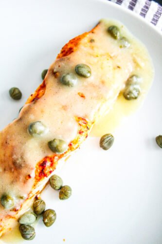 Salmon with Lemon Caper Sauce